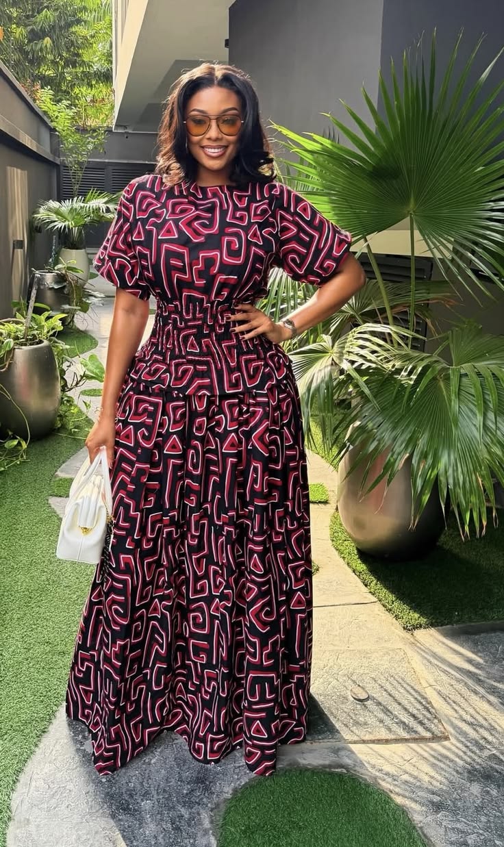 Print maxi gown
